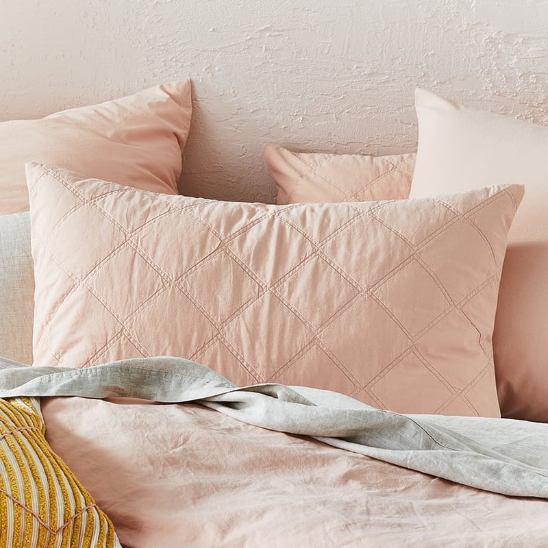 Stonewashed Cotton Apricot Quilted Coverlet Separates