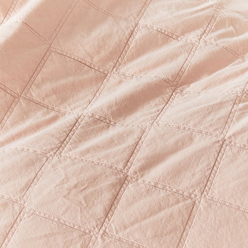 Stonewashed Cotton Apricot Quilted Coverlet Separates