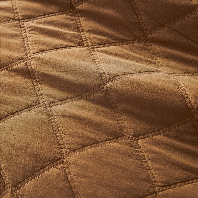 Stonewashed Cotton Brown Sugar Quilted Coverlet Separates