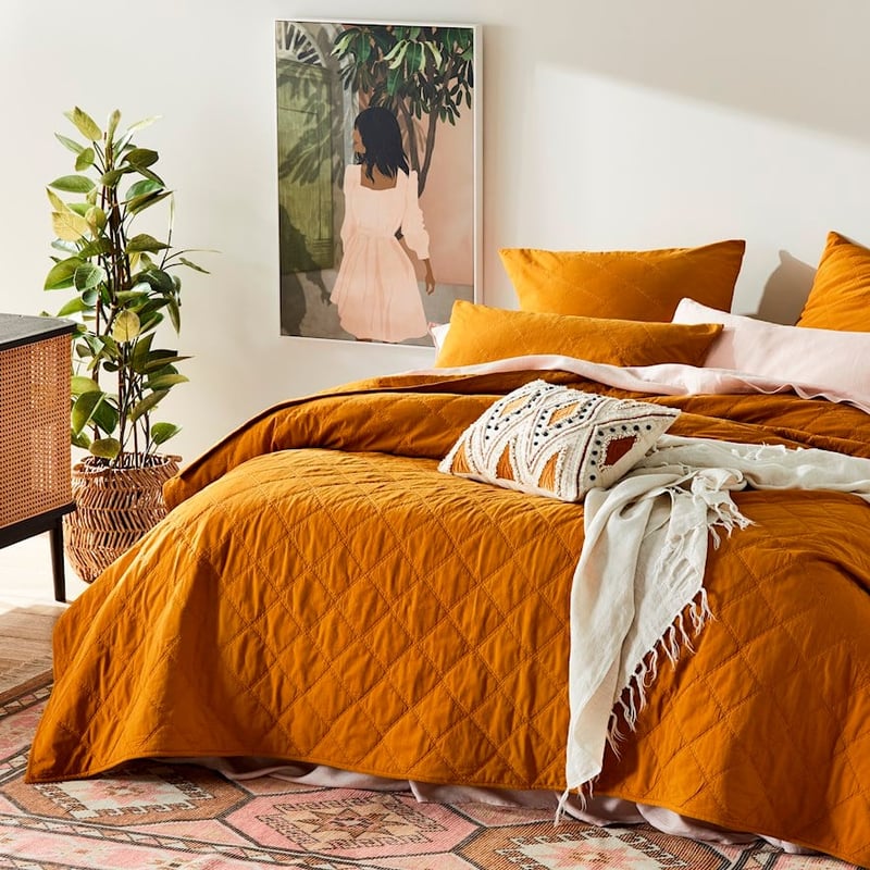 Stonewashed Cotton Chai Quilted Coverlet Separates