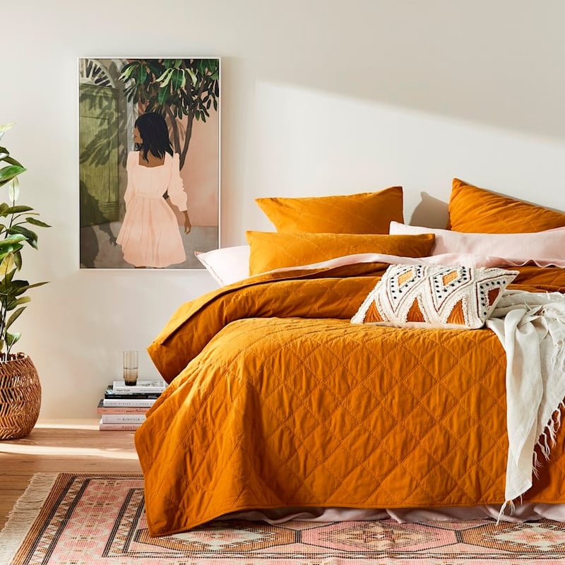 Stonewashed Cotton Chai Quilted Coverlet Separates
