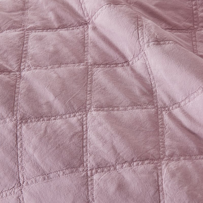 Stonewashed Cotton Lavender Quilted Coverlet Separates