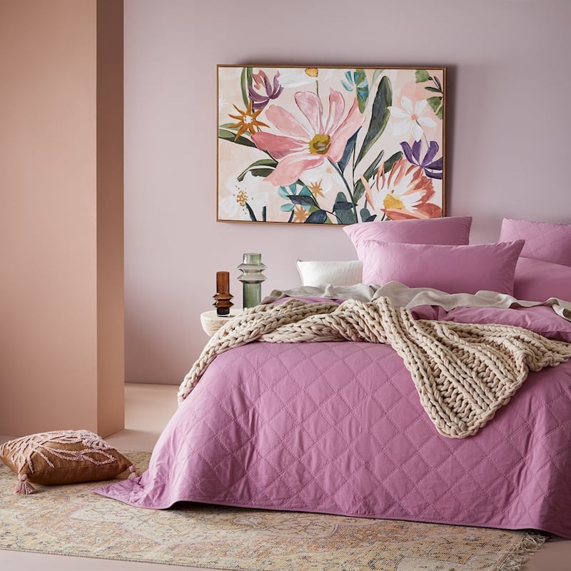 Stonewashed Cotton Mulberry Quilted Coverlet Separates