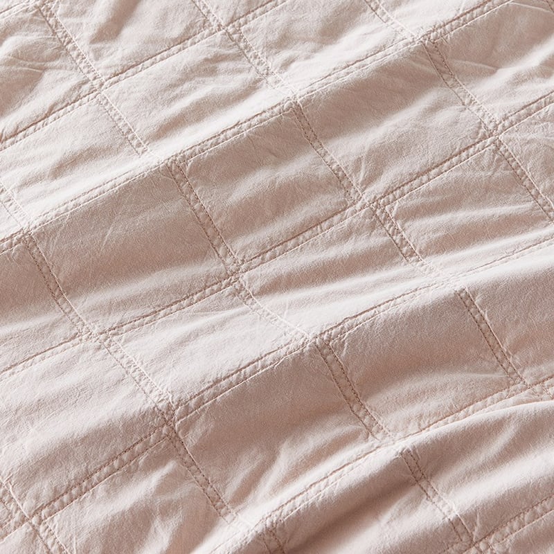 Stonewashed Cotton Nude Quilted Coverlet Separates