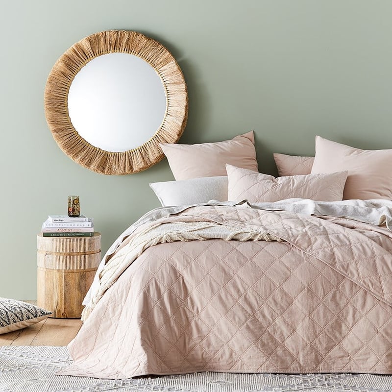 Stonewashed Cotton Nude Quilted Coverlet Separates