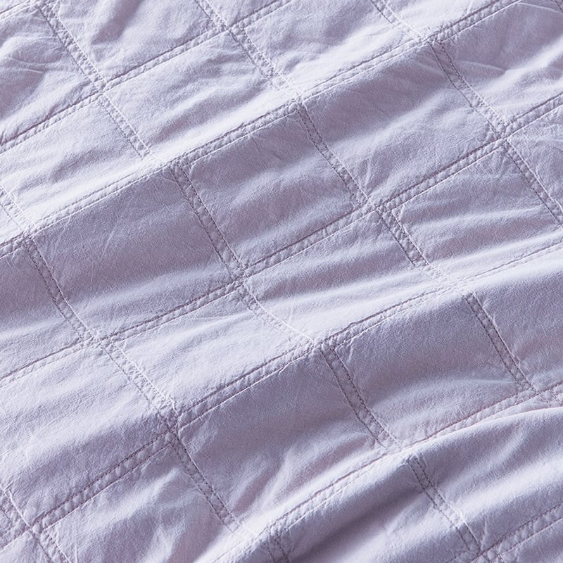 Stonewashed Cotton Orchid Quilted Coverlet Separates