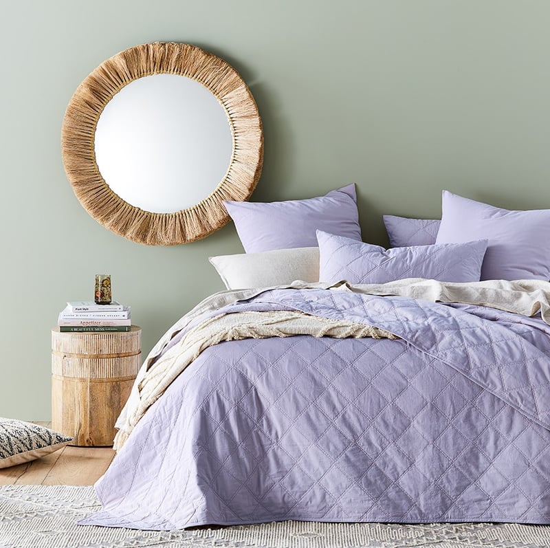 Stonewashed Cotton Orchid Quilted Coverlet Separates