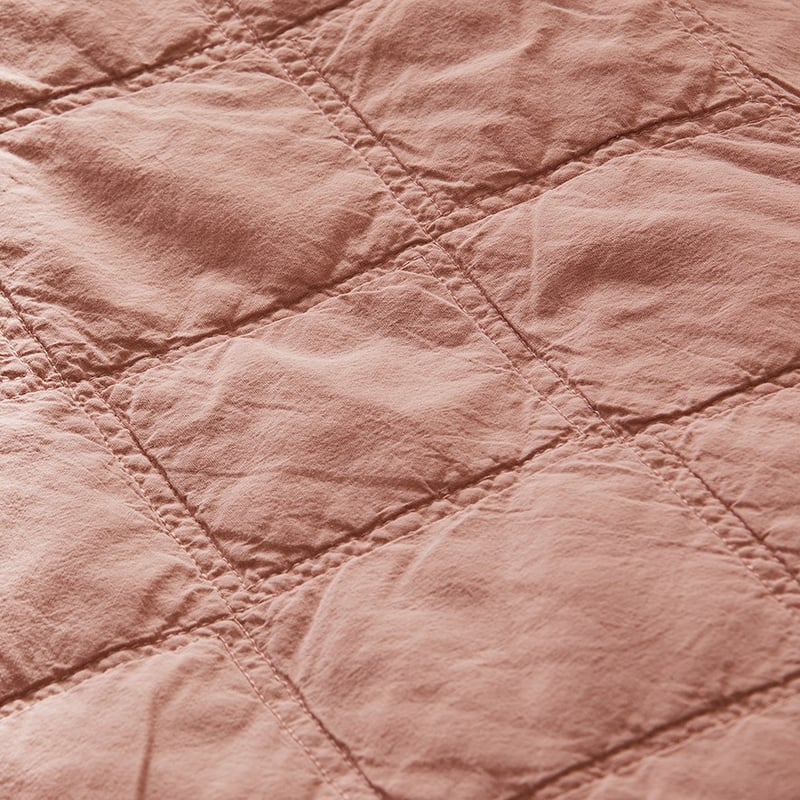 Stonewashed Cotton Peach Quilted Coverlet Separates