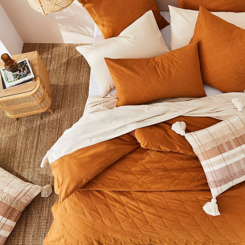 Stonewashed Cotton Topaz Quilted Coverlet Separates