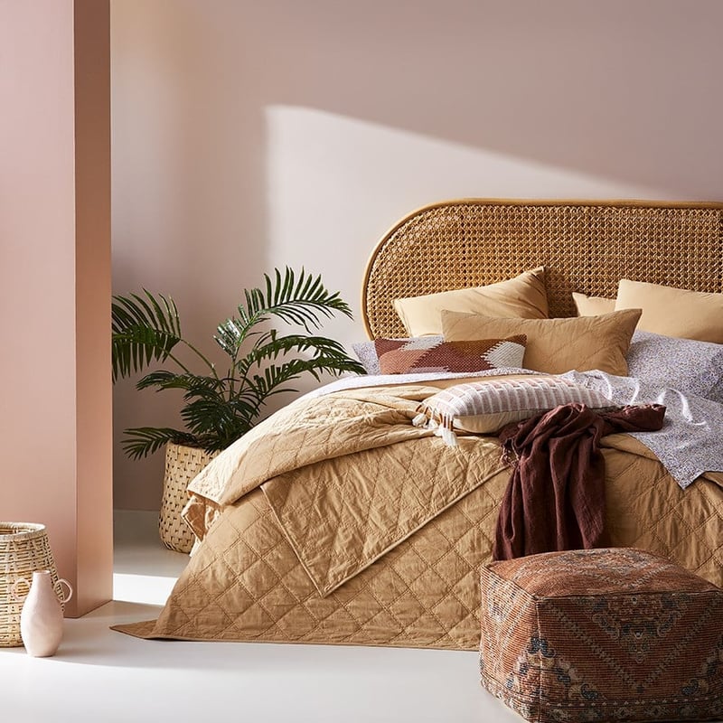 Stonewashed Cotton Wheat Quilted Coverlet Separates
