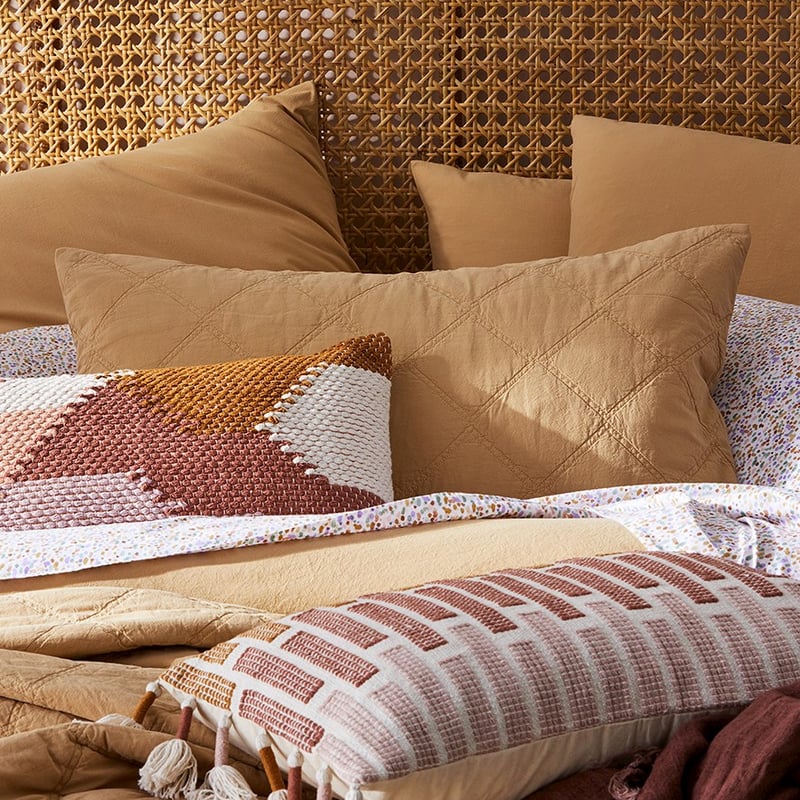 Stonewashed Cotton Wheat Quilted Coverlet Separates