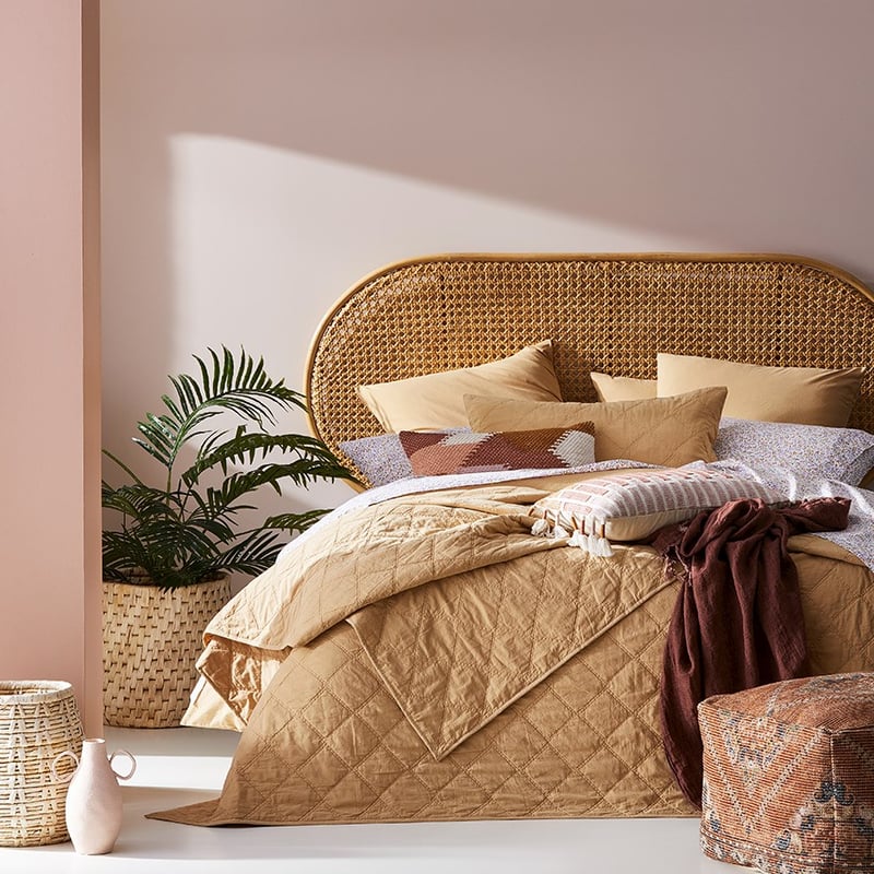 Stonewashed Cotton Wheat Quilted Coverlet Separates