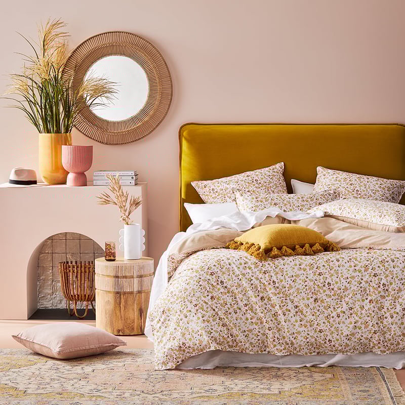 Stonewashed Printed Cotton Earthy Floral Quilt Cover Separates