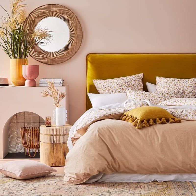 Stonewashed Printed Cotton Earthy Floral Quilt Cover Separates