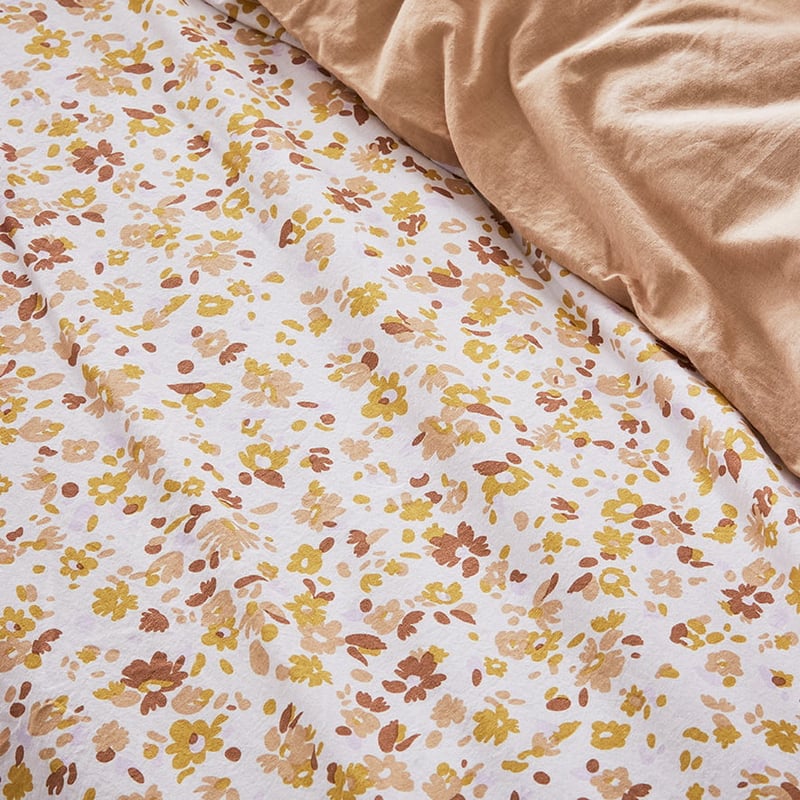 Stonewashed Printed Cotton Earthy Floral Quilt Cover Separates