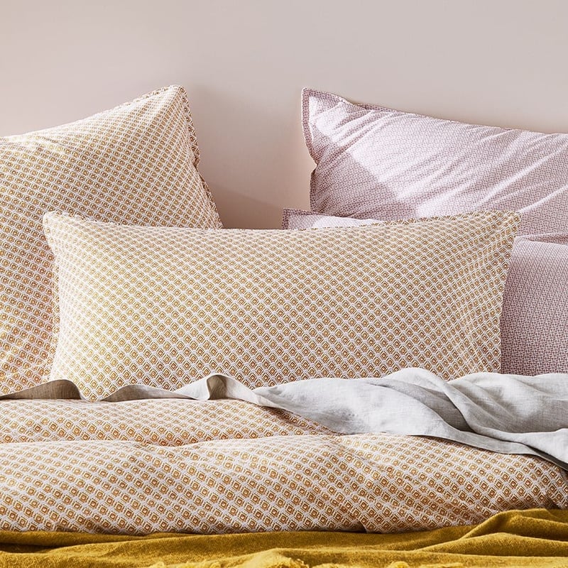 Stonewashed Printed Cotton Mustard Kasbah Quilt Cover Separates