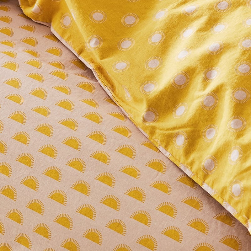 Stonewashed Printed Cotton Nude Sunray Quilt Cover Separates