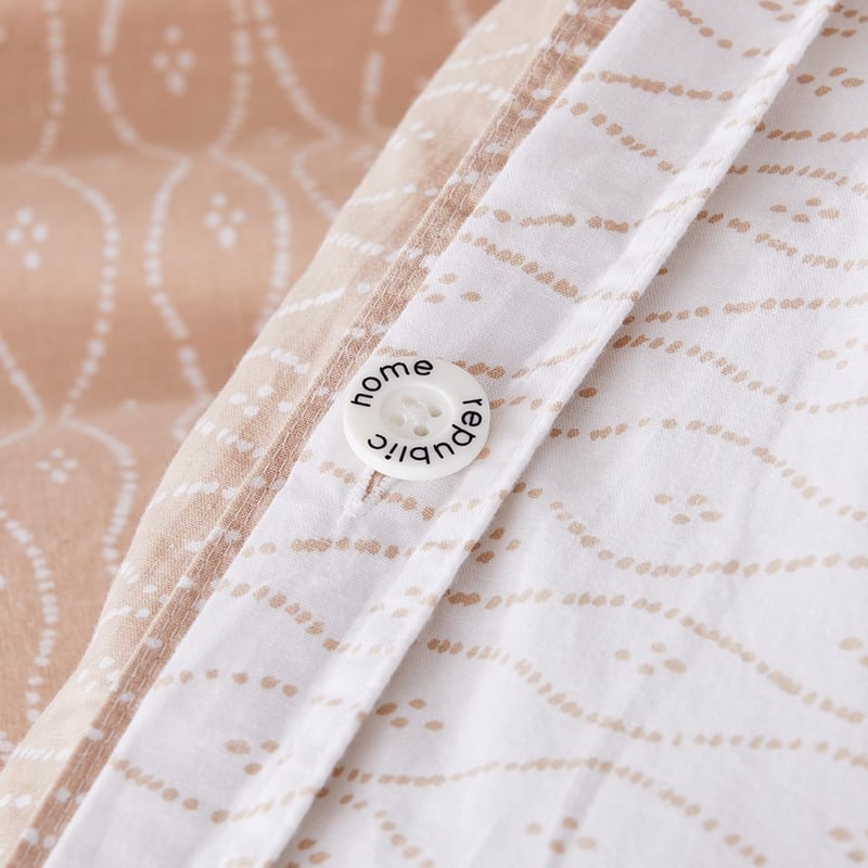 Stonewashed Printed Cotton Nude Quilt Cover Separates