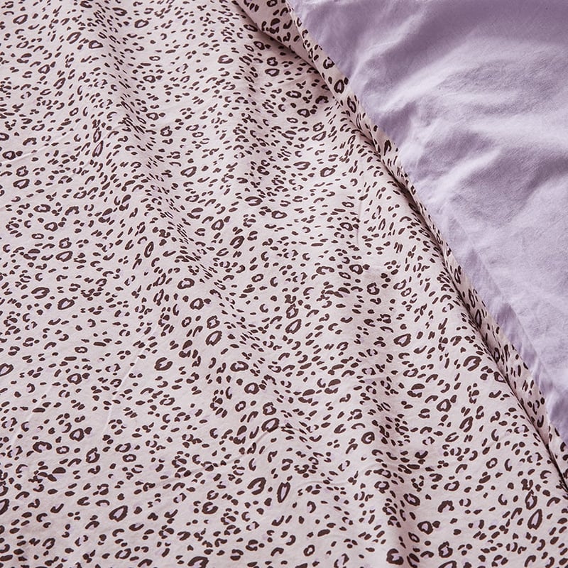 Stonewashed Printed Cotton Pink Cheetah Quilt Cover Separates