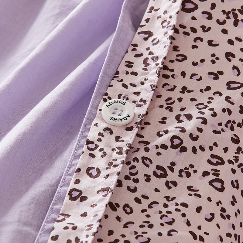 Stonewashed Printed Cotton Pink Cheetah Quilt Cover Separates