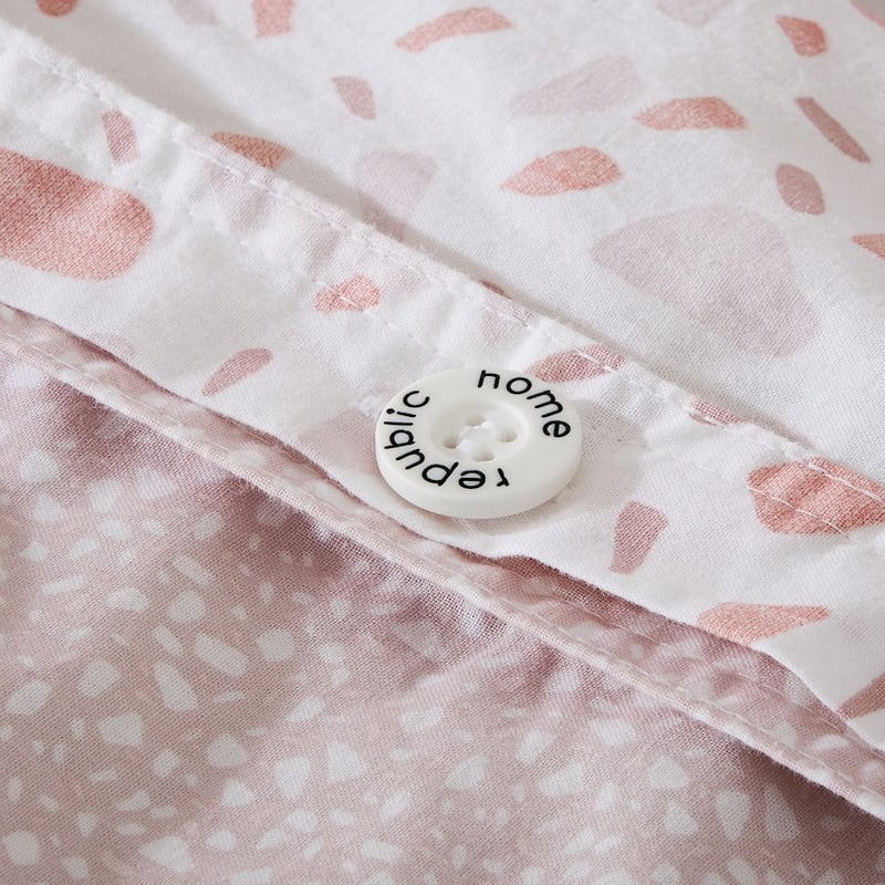 Stonewashed Printed Cotton Pink Terazzo Quilt Cover Separates