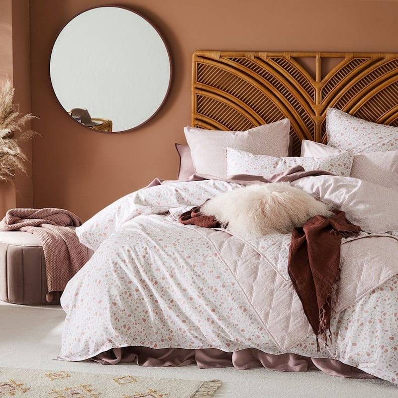 Stonewashed Printed Cotton Pink Terazzo Quilt Cover Separates