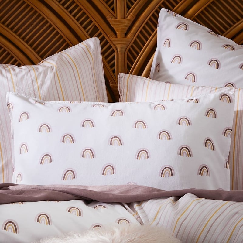 Stonewashed Printed Cotton Rainbow Quilt Cover Separates