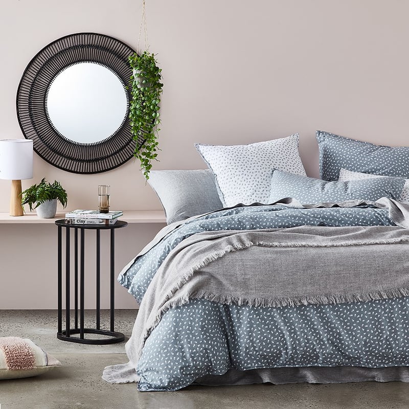 Stonewashed Printed Cotton Slate Spot Quilt Cover Separates