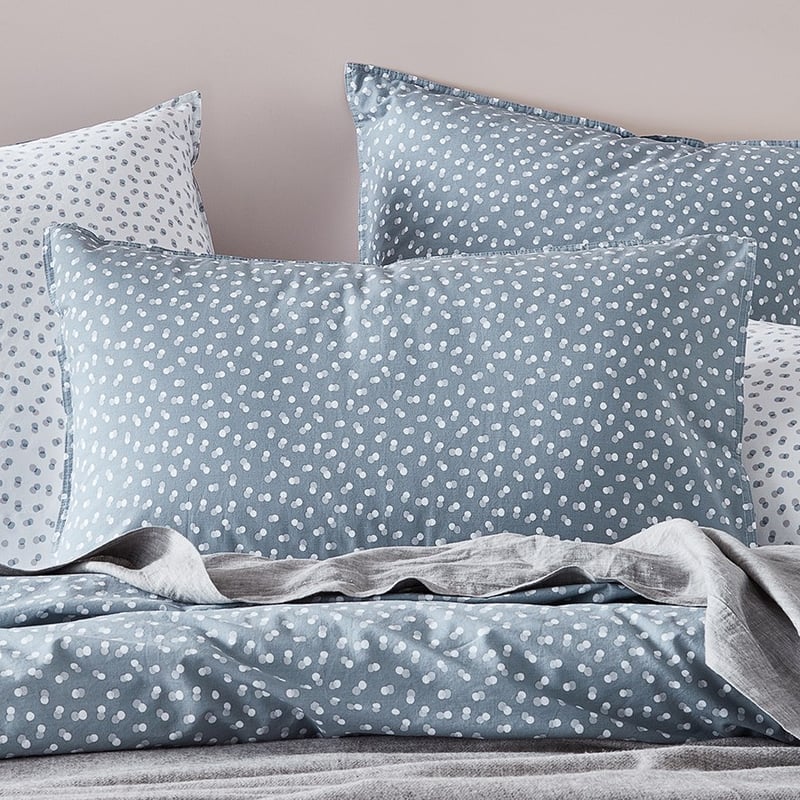 Stonewashed Printed Cotton Slate Spot Quilt Cover Separates