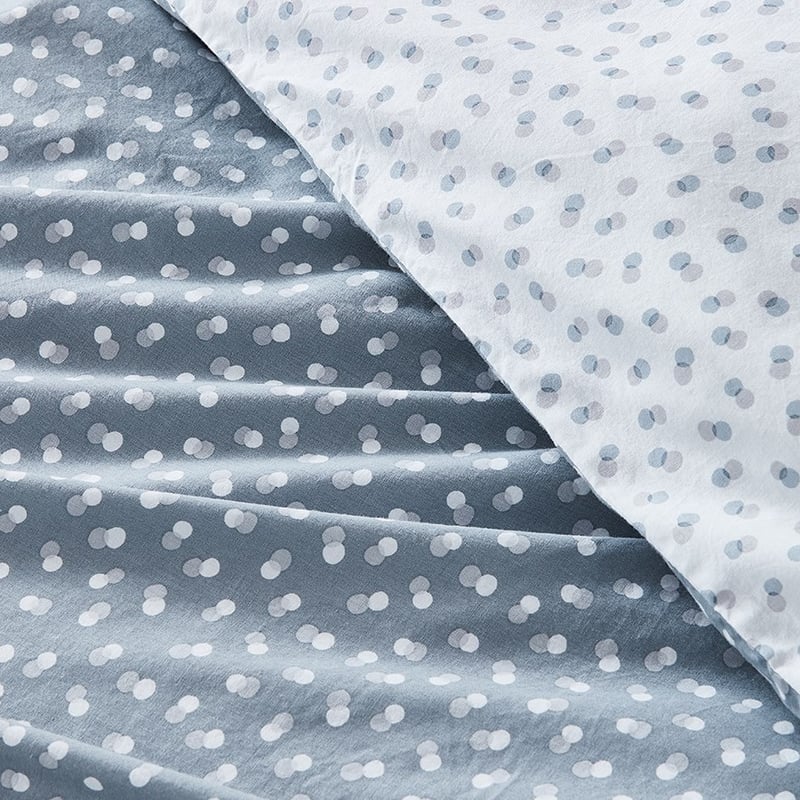 Stonewashed Printed Cotton Slate Spot Quilt Cover Separates
