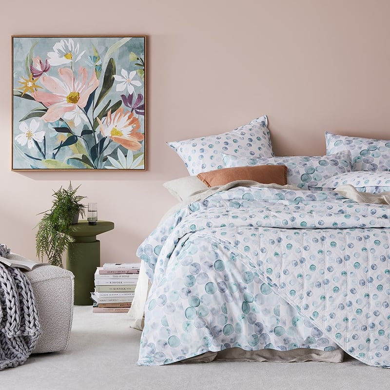Stonewashed Printed Cotton Watercolour Spot Quilt Cover Separates