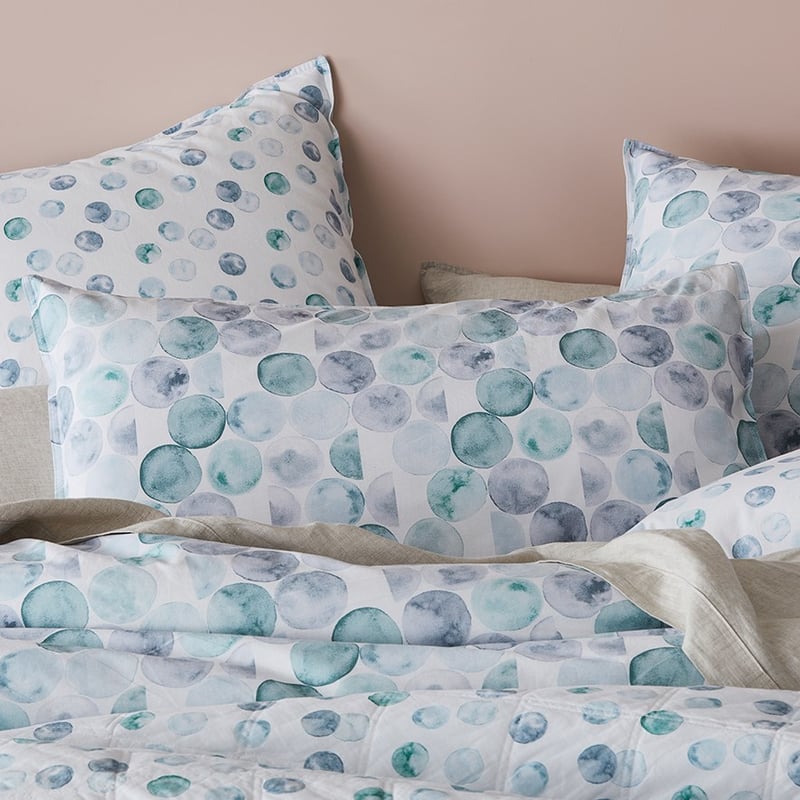 Stonewashed Printed Cotton Watercolour Spot Quilt Cover Separates