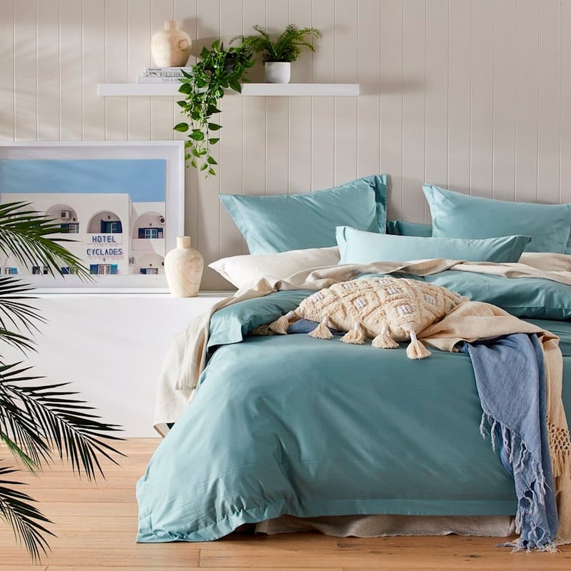 600TC Bamboo Cotton Blue Grey Quilt Cover Separates