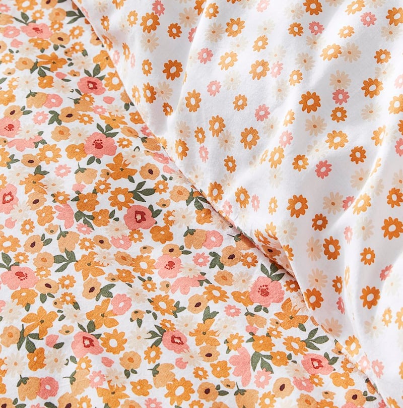 Stonewashed Printed Cotton Golden Daisy Quilt Cover Separates