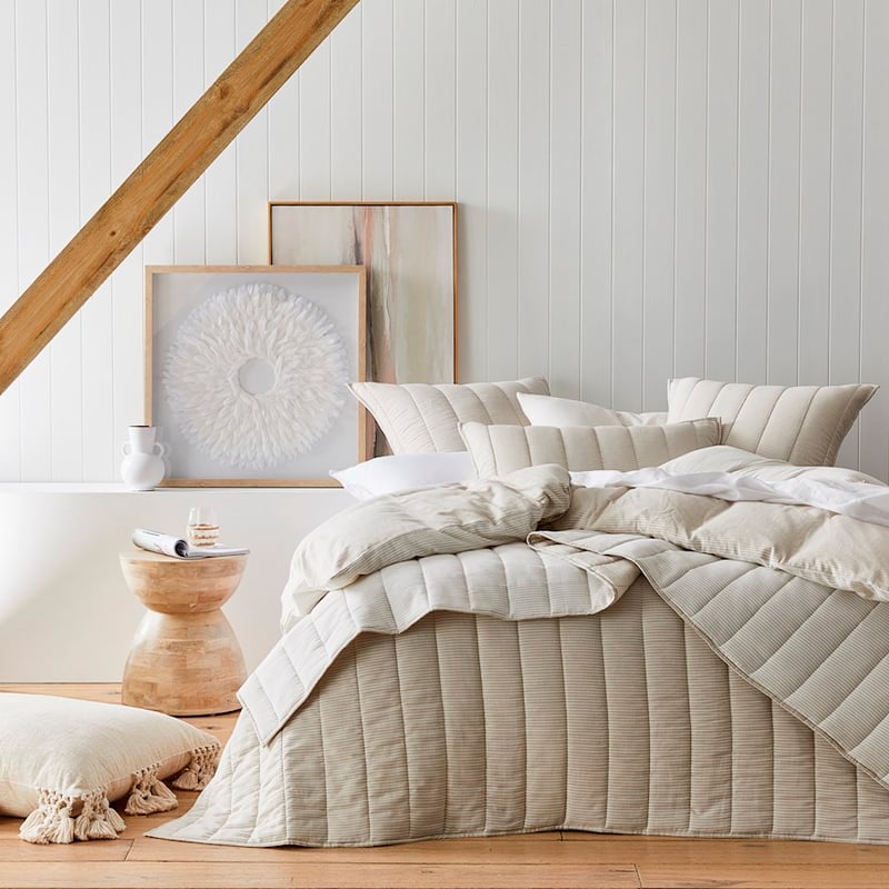 Cove Natural Quilted Coverlet Separates