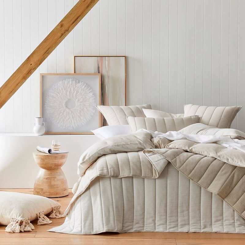 Cove Natural Quilted Coverlet Separates