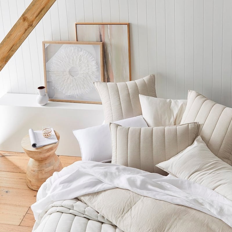 Cove Natural Quilted Coverlet Separates