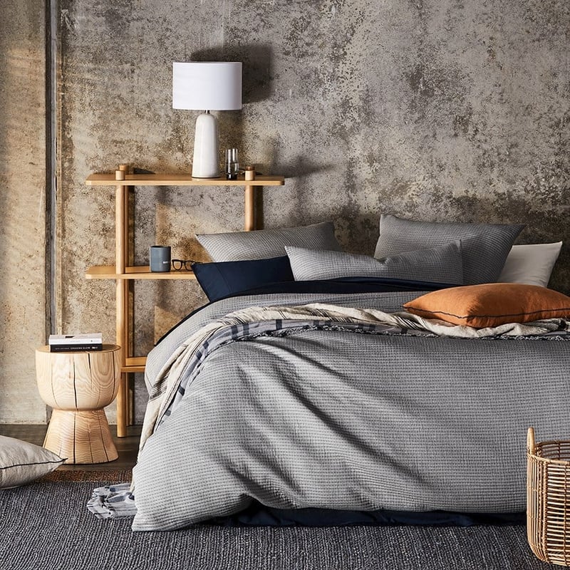 Mark Tuckey Channel Grey Quilted Quilt Cover Separates