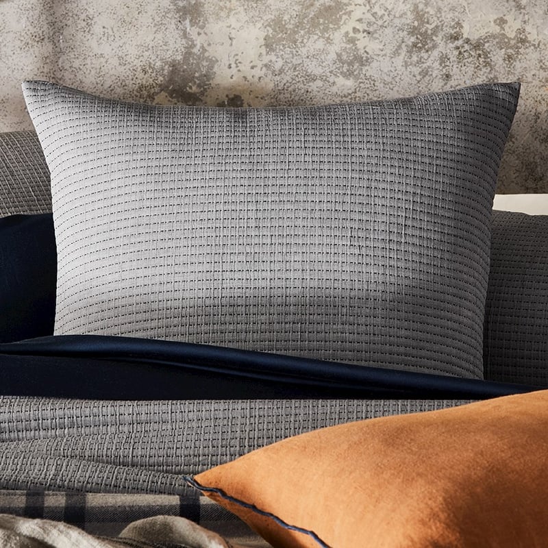 Mark Tuckey Channel Grey Quilted Quilt Cover Separates