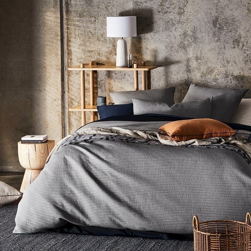 Mark Tuckey Channel Grey Quilted Quilt Cover Separates