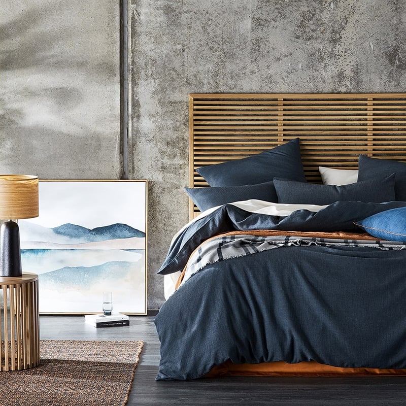 Mark Tuckey Herringbone Dark Indigo Quilt Cover Separates