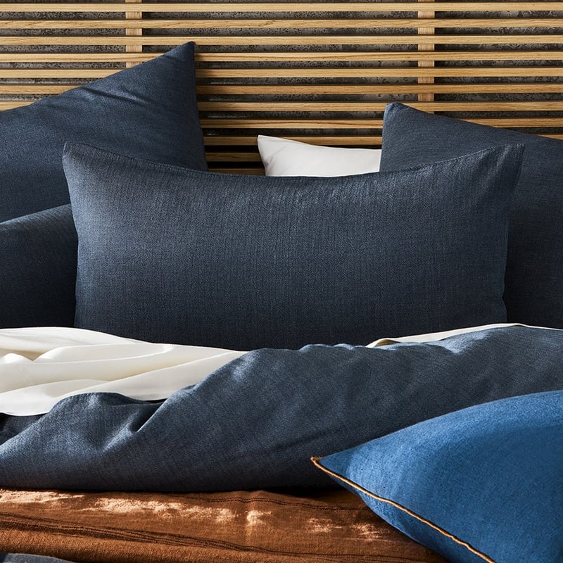 Mark Tuckey Herringbone Dark Indigo Quilt Cover Separates