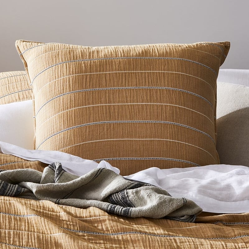 Mark Tuckey Jacquard Stripe Mustard Quilt Cover Set + Separates