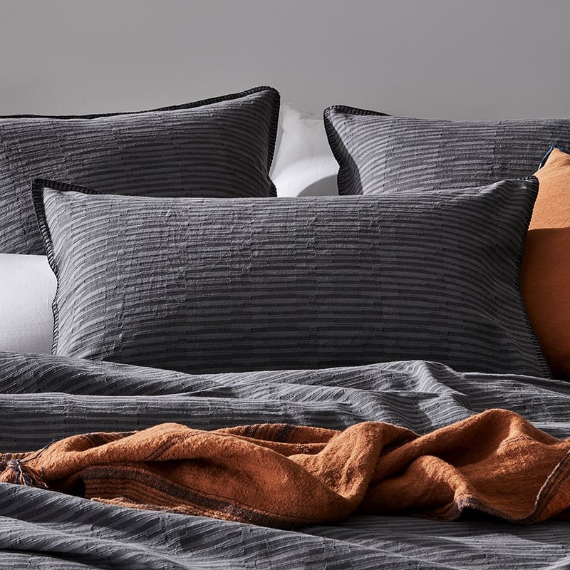 Mark Tuckey Mason Jacquard Steel Quilt Cover Separates