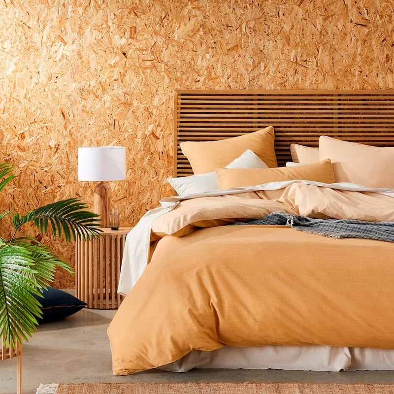 Mark Tuckey Organic Cotton Chambray Mustard Quilt Cover Set + Pillowcases