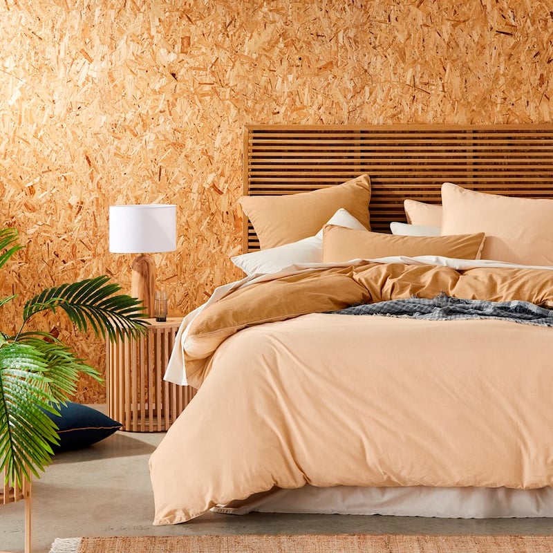 Mark Tuckey Organic Cotton Chambray Mustard Quilt Cover Set + Pillowcases