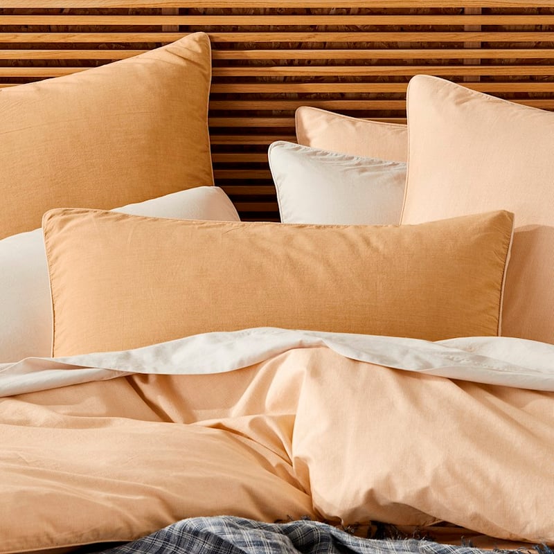 Mark Tuckey Organic Cotton Chambray Mustard Quilt Cover Set + Pillowcases