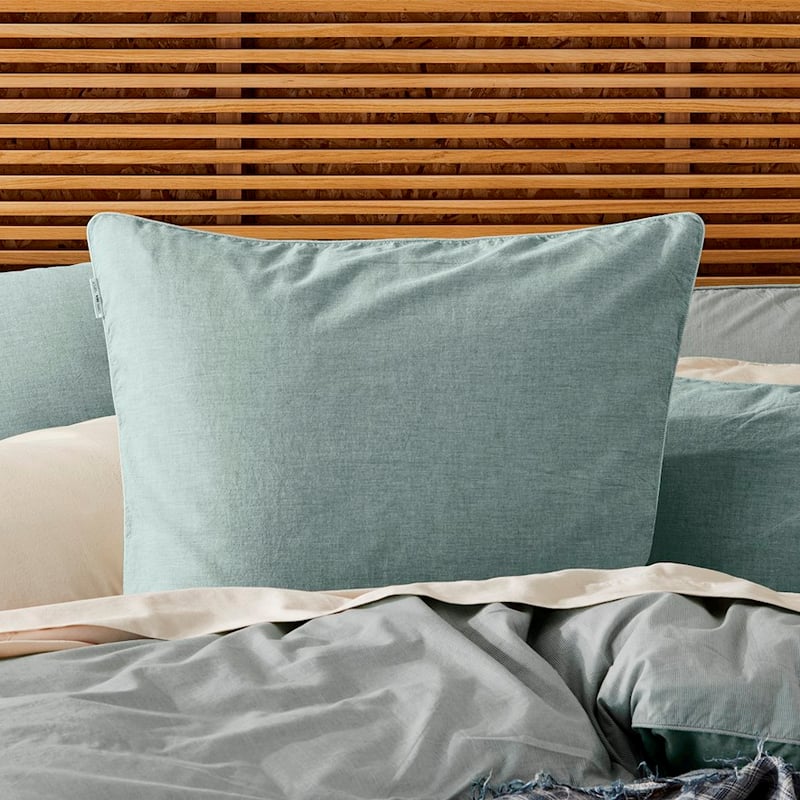 Mark Tuckey Organic Cotton Chambray Ocean Quilt Cover Set + Pillowcases