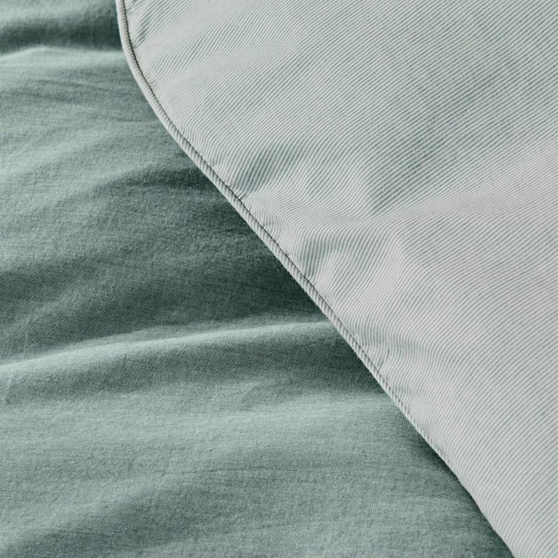 Mark Tuckey Organic Cotton Chambray Ocean Quilt Cover Set + Pillowcases