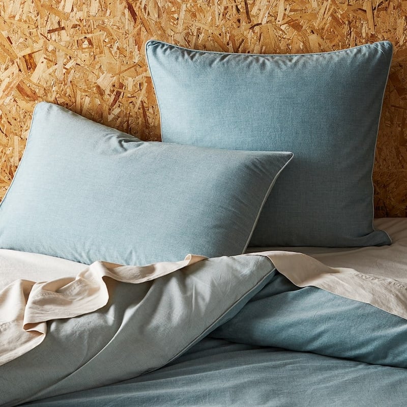 Mark Tuckey Organic Cotton Chambray Ocean Quilt Cover Set + Pillowcases